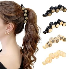 Rhinestone Banana Hair Clips for Women - 4Pcs Sparkly 4PCS Banana hair clips