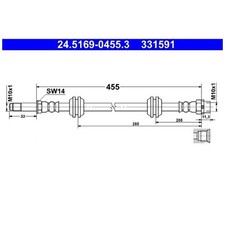 2x Bremsschlauch hinten für Mini F55 F56 F57 F54 F60 | 24069894