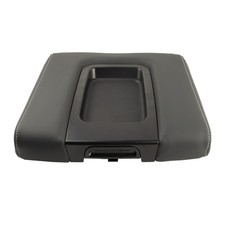 Front Seat Center Console Armrest Lid Cover with Mat, black