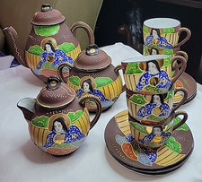 Vintage Japanese Moriage Tea Set – Kutani‑Style, Hand‑Painted, Made in Japan