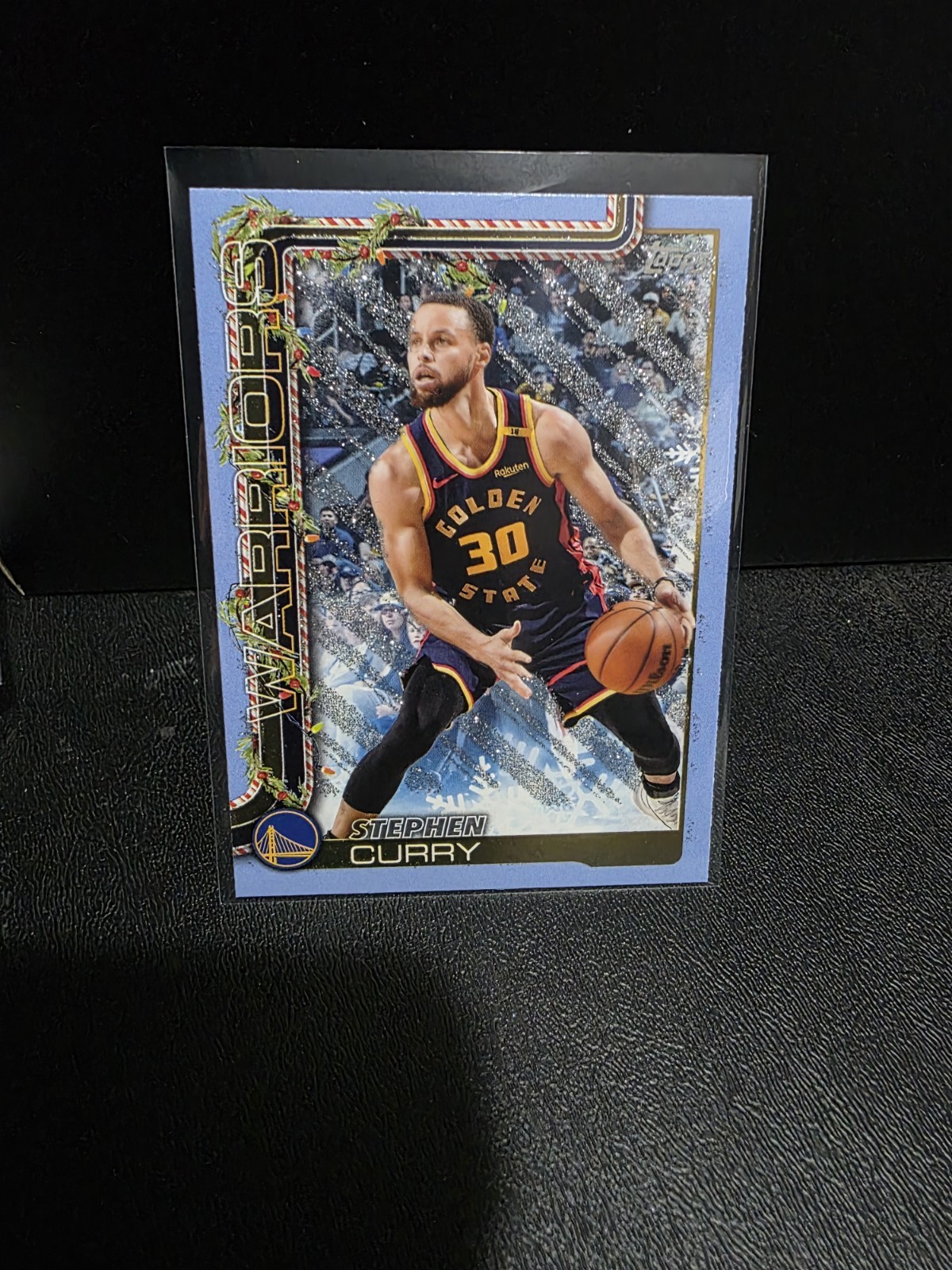 2025-26 Topps Holiday - Stephen Curry #H106 Holiday Light Blue & White Glitter
