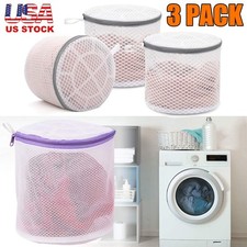 3x Durable Honeycomb Mesh Laundry Bags for Delicates, Lingerie Wash Bag Zipper