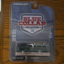 Greenlight Blue Collar Collection S5 1963 Dodge D-100 Pickup 1:64 Green LE