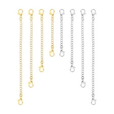 8pcs Necklace Extension, 4 Size Jewelry Extenders Chain Gold,Silver
