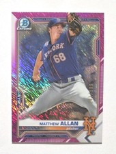2021 Bowman Chrome Fuchsia Shimmer/199 Matthew Allan RC (METS) !