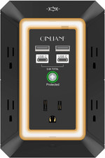 Surge Protector, 5 Outlet Extender with 4 USB Ports 2Usb-C  1680 Joules, 3-Si
