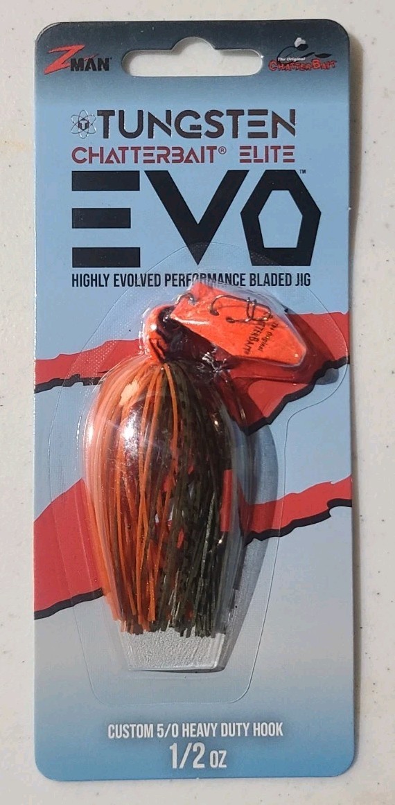Z-Man Tungsten Chatterbait Elite EVO 1/2oz Lava Craw - Image 1