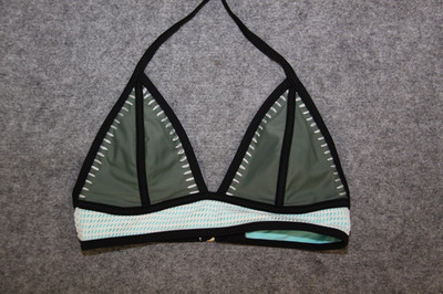 BIKINI OBERTEIL TRIANGEL  GRÖSSE XS OLIVGRÜN SCHWARZ UMGEHÄKELT PADS XHILARATION