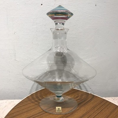 Decanter Eisch Painted / Gilt Glass Bottle Glass Bottle Handmade Liqueur Bottle
