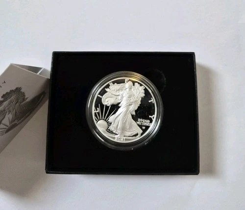 2021 W American Silver Eagle Proof Coin Type 2. BOX/ COA