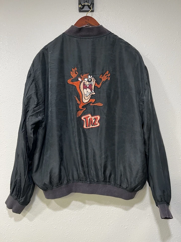 Looney Toons Vintage TAZ Tasmanian Devil Silk Jacket Women’s Size Medium 90’s - Image 2 of 4