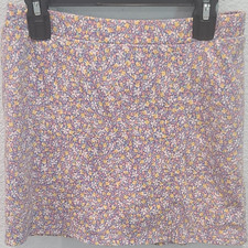 OshKosh B'gosh Girls A-Line Floral Skirt Purple Yellow White Short 12/12A