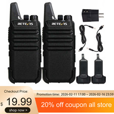2 Pack RT22 Walkie Talkie Long Range FRS Rechargeable VOX Portable Two Way Radio