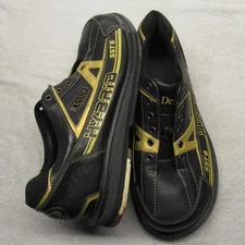 Dexter SST 6 Mens Bowling Shoes 11M Black Gold Hybrid Felt Grip Comfort EUC