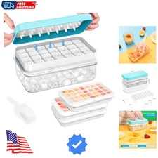 Ice Cube Tray with Lid and Bin, 84 pcs Ice Trays for Freezer, Ice Cube Trays ...
