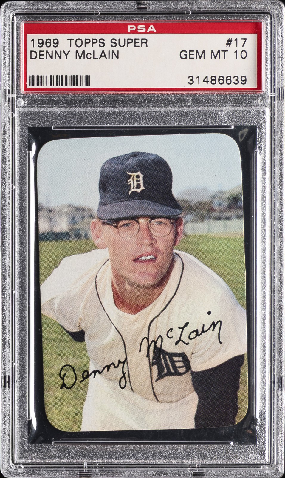 Denny McLain #17 Baseball Cards 1969 Topps Super trading card — raw and PSA graded price guide