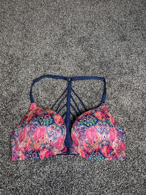 Victoria Secret Very Sexy Pushup Bra Sz 32C Front Closure Razor Back Super Flora