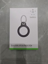 New Belkin Secure Holder with Key Ring for Apple AirTag - Black