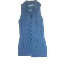 Abercrombie & Fitch Light Denim Romper – Sleeveless, Button-Front, Collared, XS