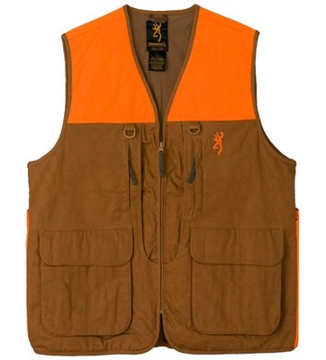 Browning Upland Shooting Vest Blaze Orange Tan Extra Large