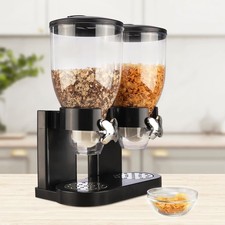 Müsli-Spender Doppel Cerealien-Spender Cornflakes Behälter 2x ca. 3,5L Schwarz