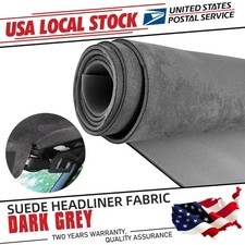 Dark Grey Suede Headliner Fabrics Foam Backed 78"x60" Ceiling Replace Material