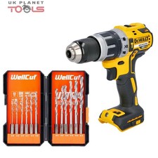 DeWalt DCD796 XR 18V Brushless Combi Drill With 12Pc HSS Hex Shank Drill Bit Set