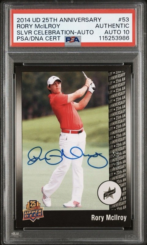2014 Upper Deck Rory Mcllroy RC Rookie 25th Anniversary Auto /25 AUTO 10