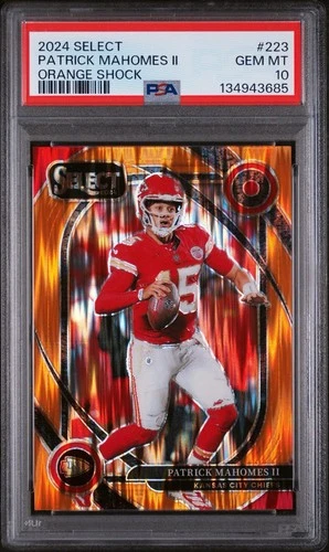 Patrick Mahomes 2024 Select Orange Shock /399 PSA 10 Gem Mint #223 Chiefs SP