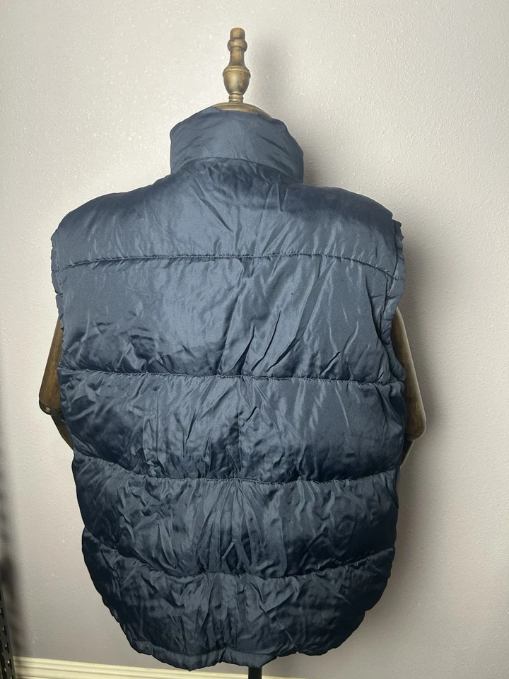 U.S. Polo Assn Men’s Puffer Vest Size Large Navy Blue Zip Jacket Red Lining - Image 3 of 4