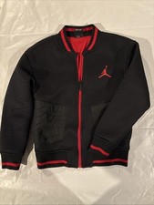 Jordan Brand Jacket Mesh With Fleece Lining Boys Size Small Black/Red