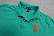 Polo Ralph Lauren Polo Boys XL 18-20 Green Custom Fit Big Pony Pique 3 Preppy
