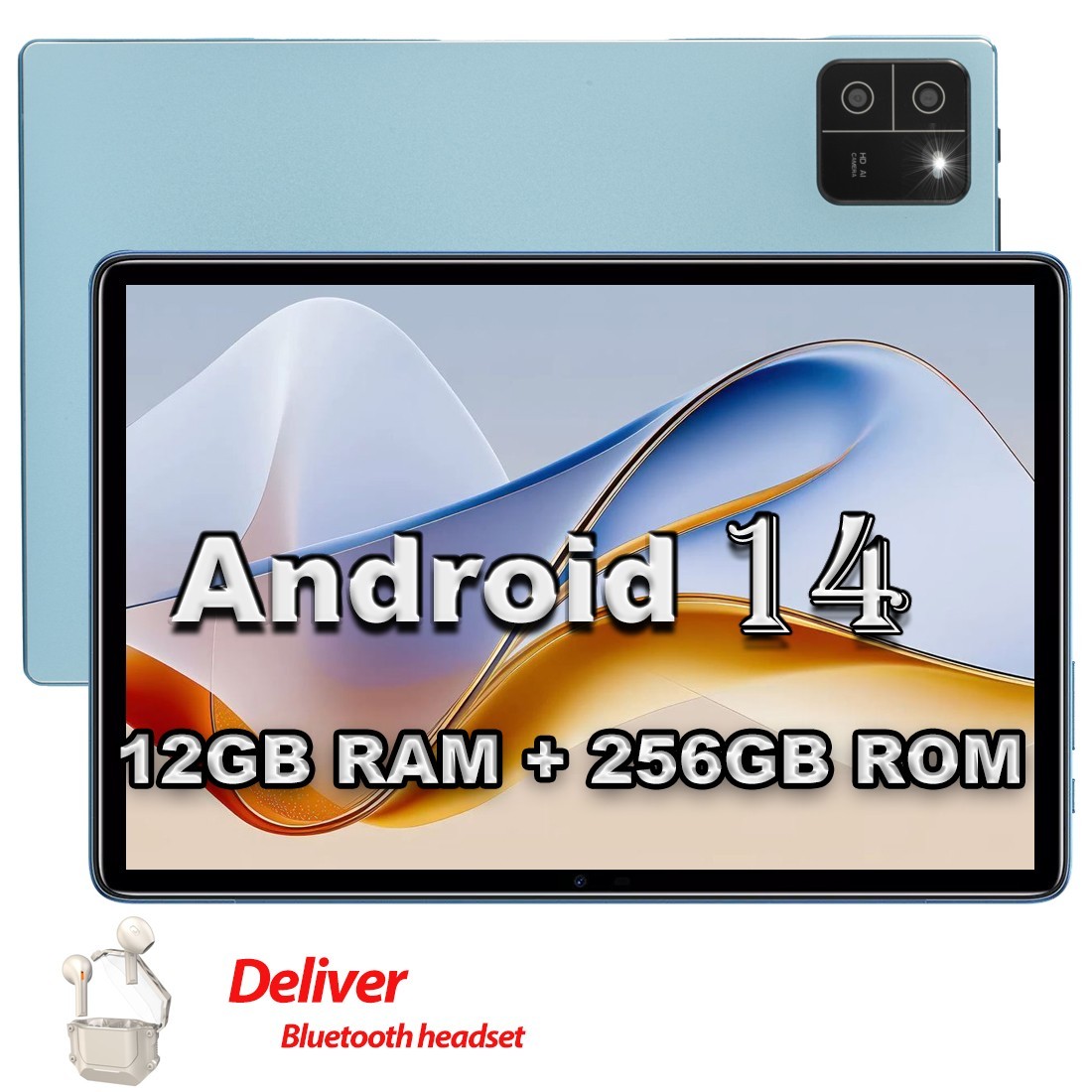 Gaming WiFi Tablet Android14 12GB RAM 256GB ROM Tablet Octa-core 2&period;4G&plus;5G 8000mAh