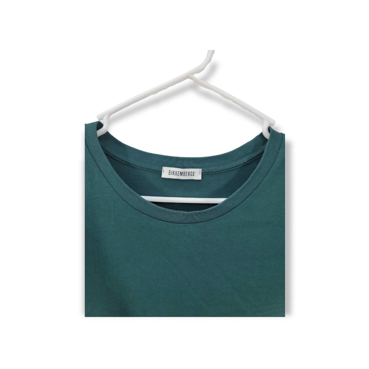 Dirk Bikkembergs Mens 2XL T Shirt Tee Green w/Stripe & Felt Patch