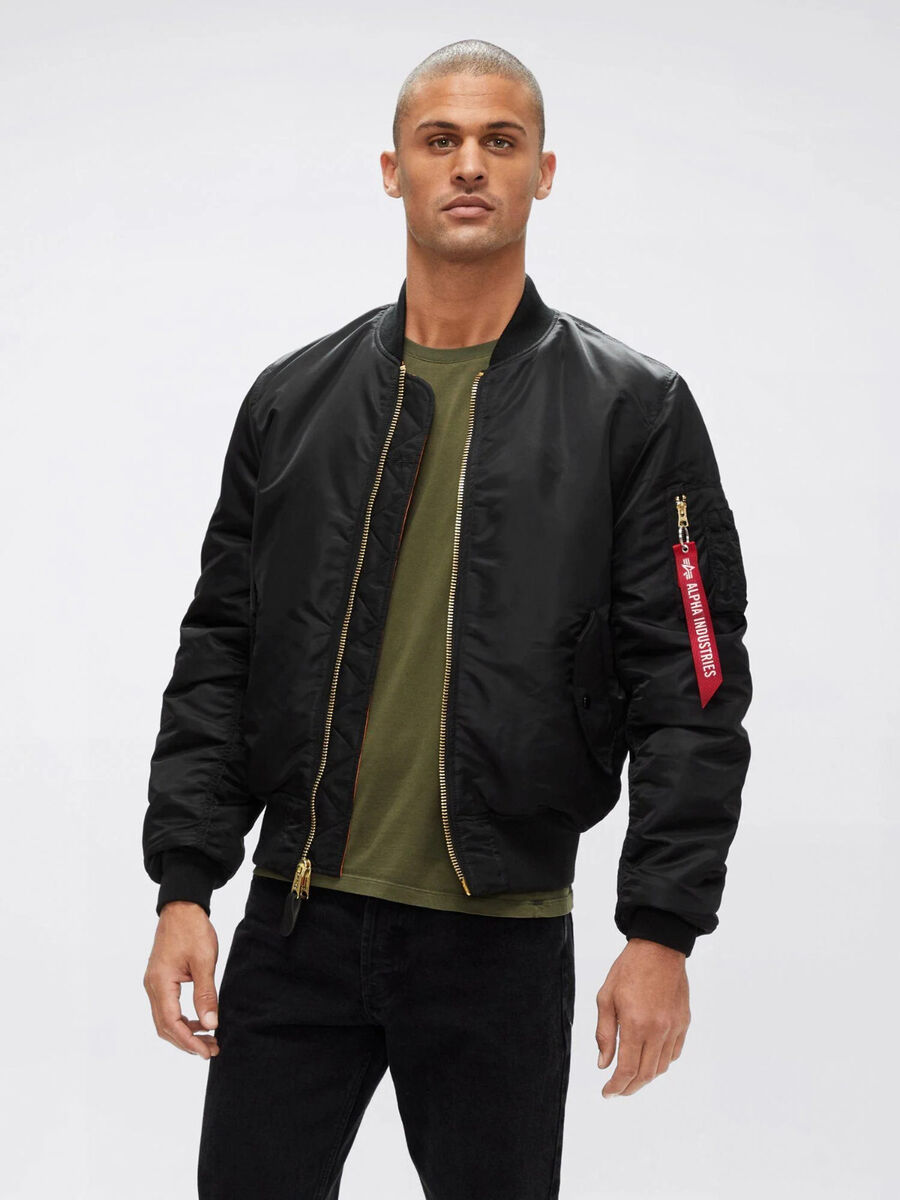 ALPHA INDUSTRIES REVERSIBLE MA-1 BOMBER JACKET BLACK/ORANGE ALPHA INDUSTRIES REVERSIBLE MA-1 BOMBER JACKET BLACK/ORANGE