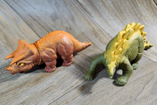 Vintage 1988 Playskool Definitely Dinosaurs Triceratops Stegosaurus