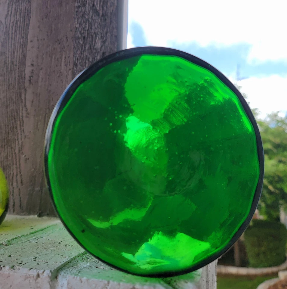 Cuenco de basura antiguo raro Mary Gregory Barber. Como nuevo. 7 Up verde Foto 4 de 4