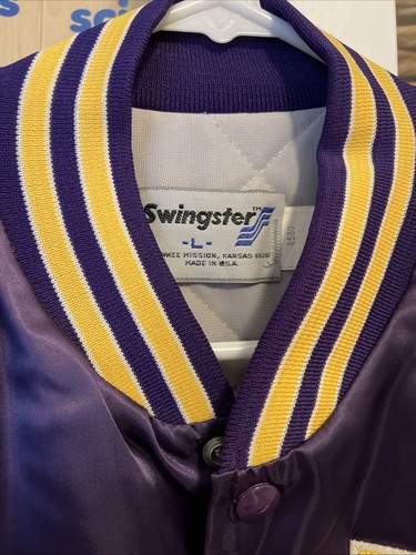 Vintage 80s Swingster LSU Louisiana State University Purple Satin Jacket Sz L - Picture 3 of 24