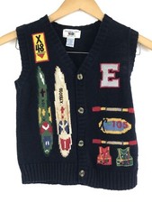 Eagles Eye Boys Fishing Preppy Sweater Vest Plaid Shorts Size 4/5 Outfit Blue