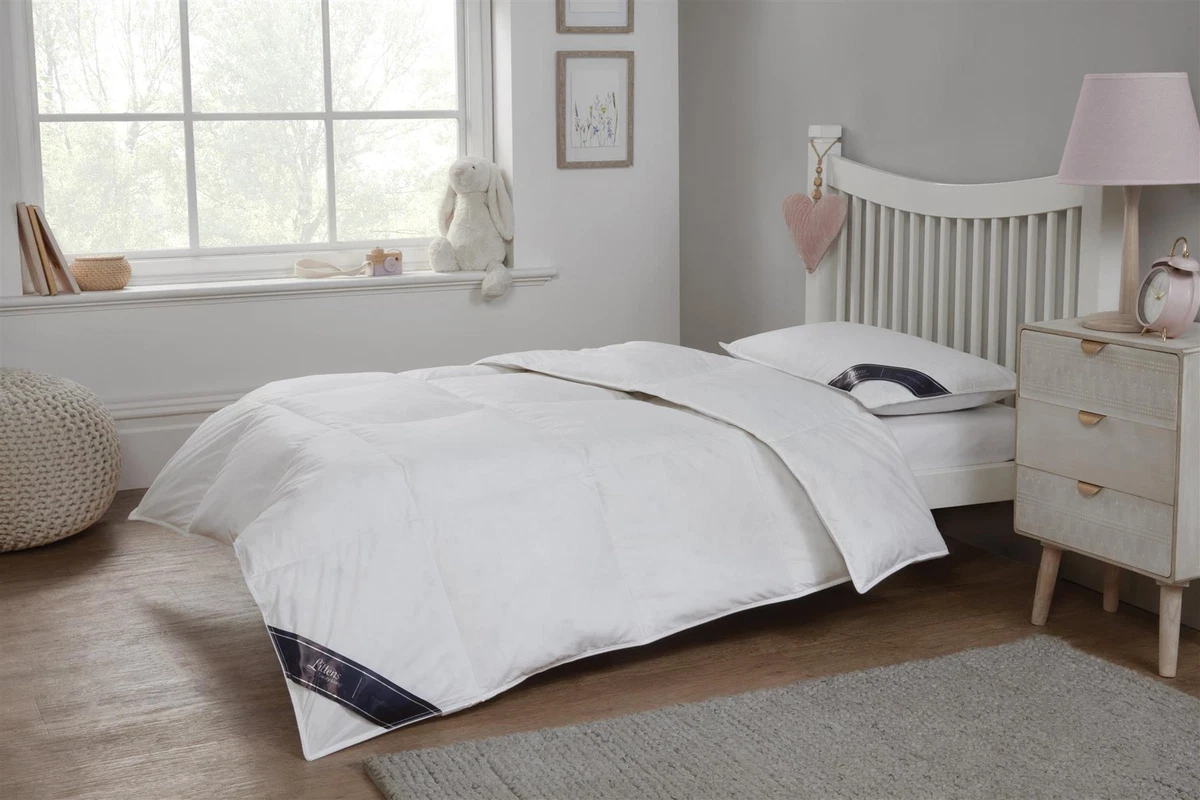 Junior Cot Bed Goose Feather Down Duvet Quilt Kids Toddler 100 Cotton