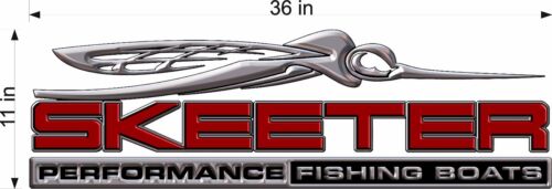 SKEETER Boats 3D Logo / RED / 36" Vinyl Vehicle Graphics Watercraft Decal  - Picture 1 of 3