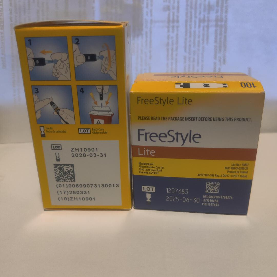 100 Freestyle Lite Blood Glucose Diabetic Test Strips & Lancets Exp. 06