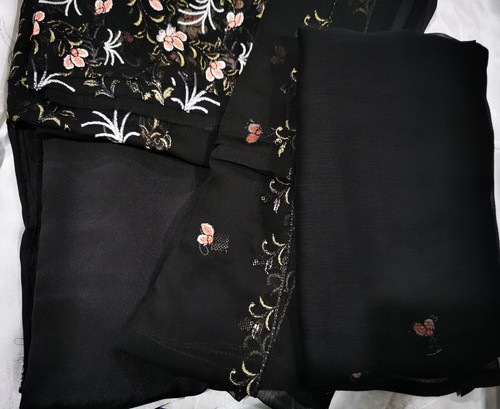 Nuevo traje de 4 piezas suave arruga georgette (sin coser) bufanda inferior superior con entrada - Imagen 8 de 10