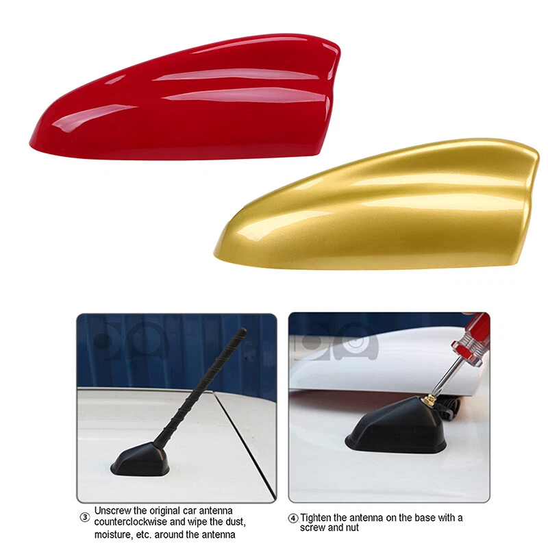 Capa decorativa aérea sinal antena rádio FM/AM estilo barbatana de tubarão carro - 25 cores - Imagem 3 de 4