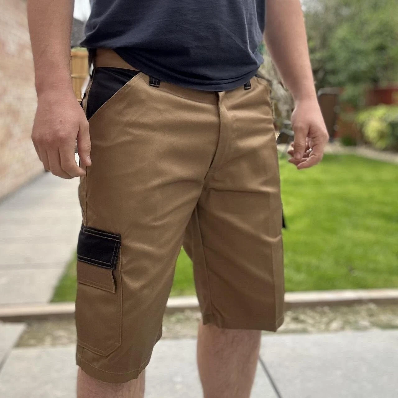 Dickies Brown Cargo Shorts Waist 42" Men's Festival Utility Shorts Mens Workwear