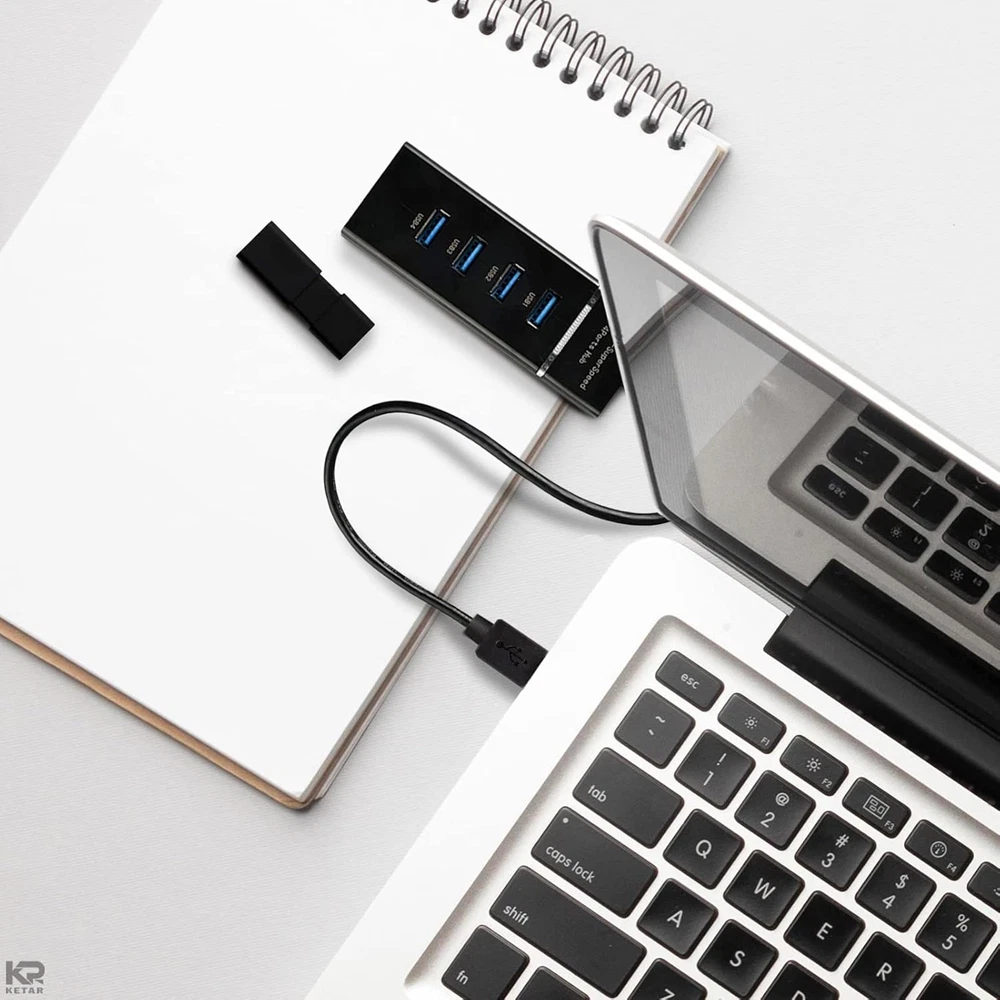 4-Port USB 3.0 Hub Adapter 5Gbps High-Speed for PC Laptop Desktop