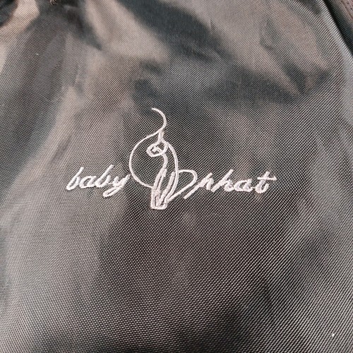 Baby Phat Women's Black Bomber Jacket L Faux Fur Hood Down Fill Y2K Hip Hop - Picture 5 of 17