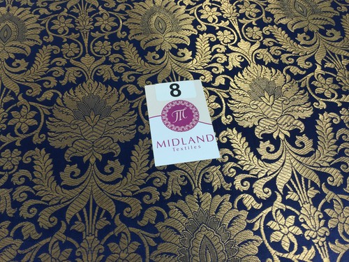 £14,99/m Oro Floreale Metallizzato Indiano Finta Seta Banarsi Broccato Tessuto 45" M282 - Foto 40 di 156