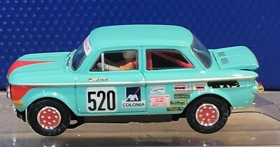 Bauer NSU 1300 TT CUP Lutz Muller Aqua #520 HO Slot Car Tfx T-Jet Chassis NIB