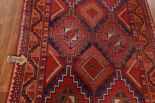 Vintage Tribal Geometric Navy Blue Traditional Hand-knotted Wool Area Rug 5x10 - Picture 12 of 24